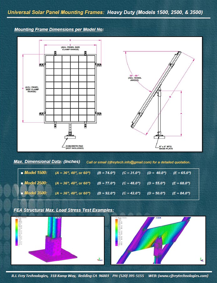 Pv Support Frame Solar Energy Products: (PV Panels and Support Structures) – R.J. Frey ...